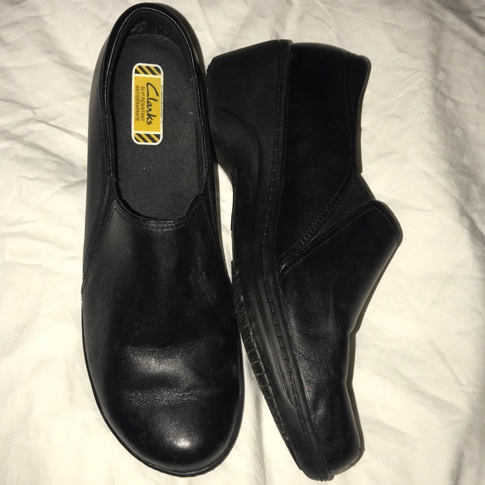 Clark’s non slip black shoes